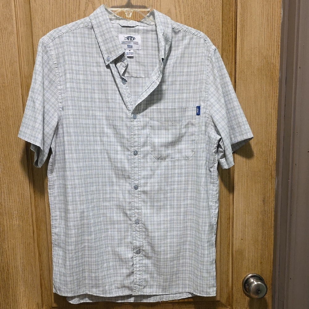 AFTCO Light Blue Plaid Casual Shirt